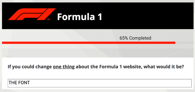 Illustration for article titled F1's New Font Is Killing My Eyeballs